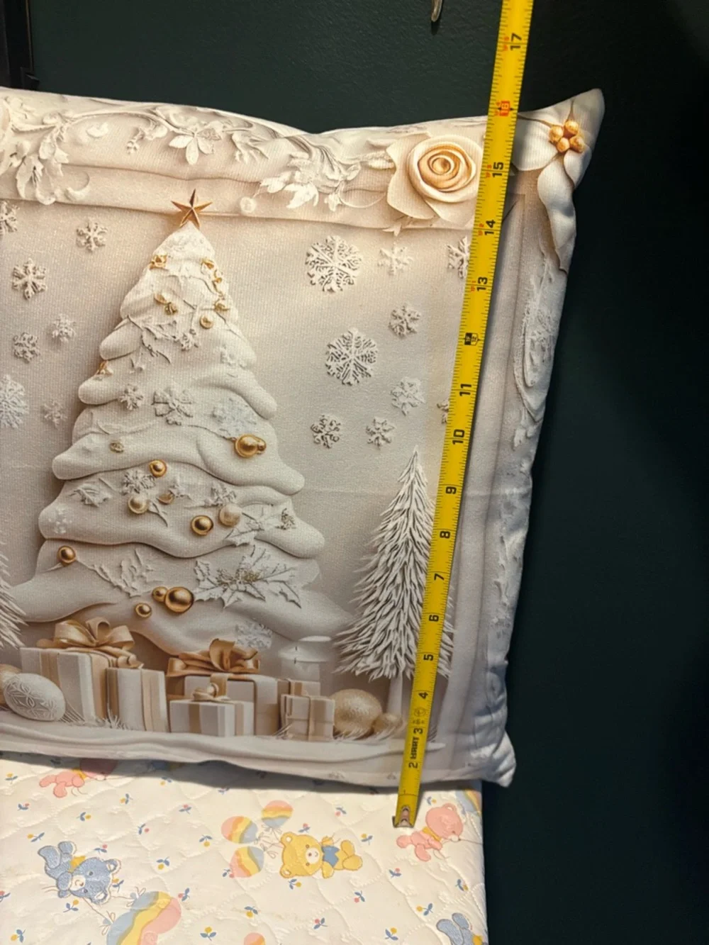 Elegant Cream Christmas Tree Decorative Throw Pillow - Holiday Home Accent